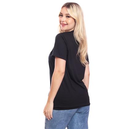 Imagem de Tshirt Blusa Feminina Travel Estampada Manga Curta Camiseta Camisa Preto