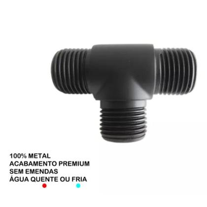 Imagem de Tubo Adaptador T Torneira Monocomando Misturador Black Preto