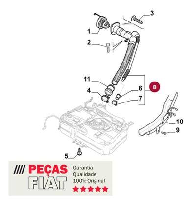 Imagem de Tubo Bocal Do Tanque De Combustível Fiat Bravo 1.8 Original 51787269