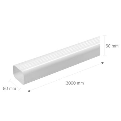 Imagem de Tubo Condutor de Calha de 3m Branco 80x60mm  Branco