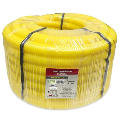 Imagem de Tubo Corrugado Flexível 3/4 Dn 25 Rolo com 50m Amarelo Force Line