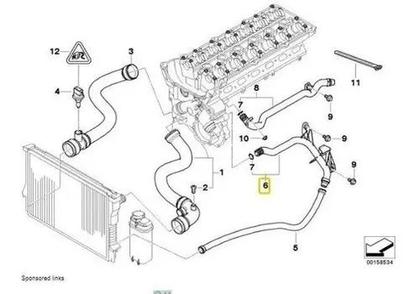 Imagem de Tubo De Água Bloco 1999-2005 Bmw 325i 330i 323i 328i 528i Z3