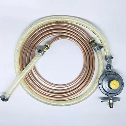 Imagem de Tubo De Cobre 3/8' Para Gas + Reg + Adap + Mang C/ 15 mts