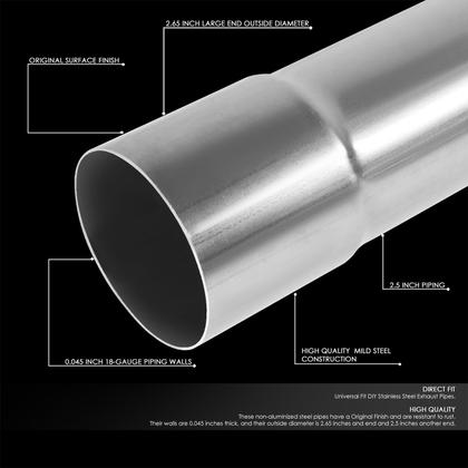 Imagem de Tubo de escape DNA MOTORING ZTL-PP-25-180-RAW 180 graus U-Bend