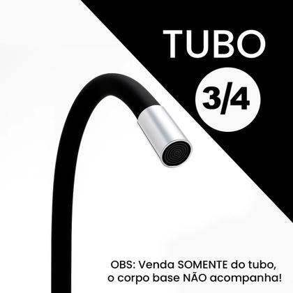 Imagem de Tubo de Silicone 3/4 Para Reposição De Torneiras Cozinha Gourmet Flexível Preto