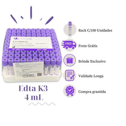 Imagem de Tubo Edta 4Ml Tubo De Coleta Com Edta K3 Coleta De Sangue