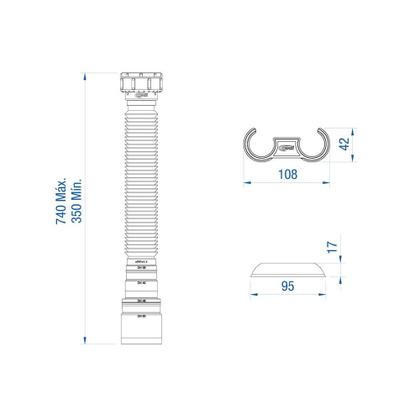 Imagem de Tubo extensivel 0,74m para pias, lavatorios e tanques cromado - censi