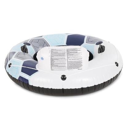 Imagem de Tubo interno inflável River Lake Pool Float Bestway CoolerZ Rapid Rider Blue Hexagon com encosto, pacote com 2