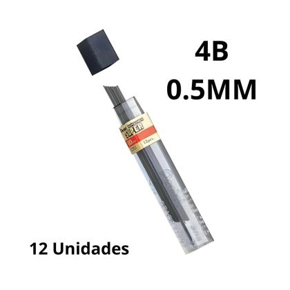 Imagem de Tubo Mina Grafite Hi-polymer Super Pentel 0.5Mm 4b com 12 Un.