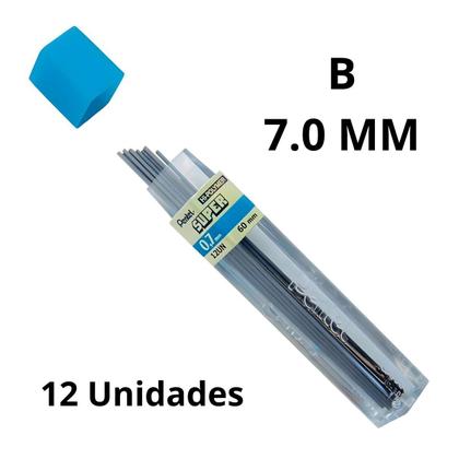 Imagem de Tubo Mina Grafite Hi-polymer Super Pentel 0.7Mm B com 12 Un.