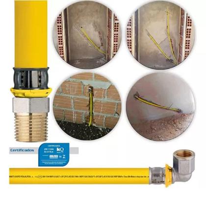 Imagem de Tubo Multicamada p/ Gás GN e GLP-Amarelo-20mm-Rolo 40 Metros