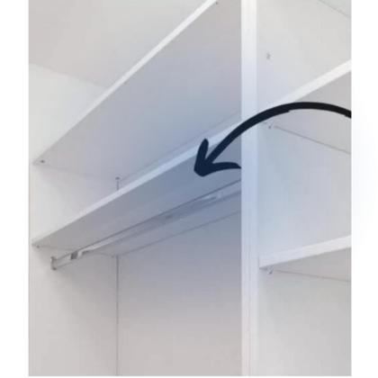 Imagem de Tubo Oval Oblongo Cabideiro Aço Cromado Suporte de Guarda Roupas (Escolha a Medida)