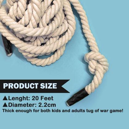 Imagem de Tug of War Rope Niantime 20m de algodão torcido natural para crianças