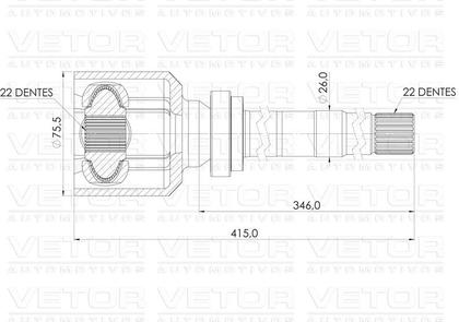 Imagem de Tulipa + Trizeta Peugeot 206 207 1.4 1.6 - Direito 22x22