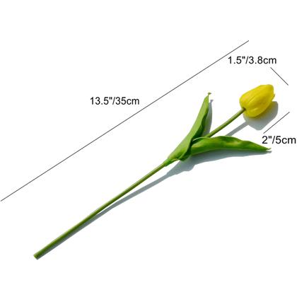 Imagem de Tulipas artificiais Mandy's Yellow PU Faux Flowers 20 hastes
