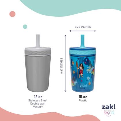 Imagem de Tumbler Zak Designs Disney Moana 2 Kelso, pacote com 2 unidades