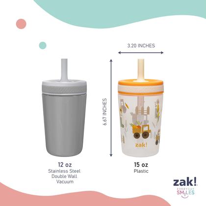 Imagem de Tumbler Zak Designs Kelso Silly Goose Harvest, 450 ml, pacote com 2
