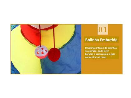 Tunel Colorido Brinquedo de gato - 3 metros com bolinha - Tikal Imagem de Tunel Colorido Brinquedo de gato - 3 metros com bolinha