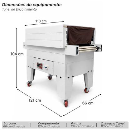 Imagem de Túnel de Encolhimento para Embalagens Plásticas PVC Poliolefínico Termoencolhivel 220V