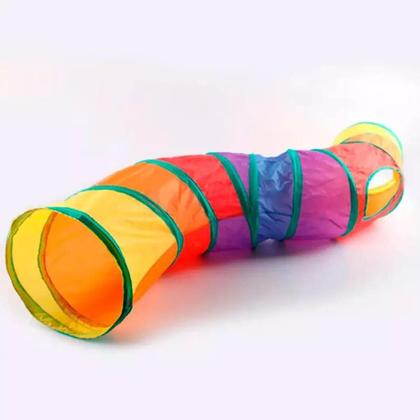 Imagem de Túnel de gato colorido brinquedo exercício para Pet 1,20 metros para animal pequeno PT-2512
