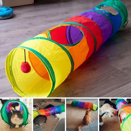Imagem de Túnel Interativo Colorido Para Gatos Multi Entrada