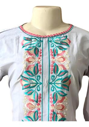 Imagem de Túnica Bata Indiana Feminina Luxo Bordada Algodão PK-2406