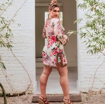 Imagem de Túnica Chiffon, Bordado Com Pedraria, Ideal Para Festas T: M