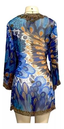 Imagem de Túnica Chiffon, Bordado Com Pedraria, Ideal Para Festas T: M