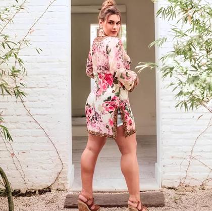 Imagem de Túnica Chiffon, Bordado Com Pedraria, Ideal Para Festas T: M