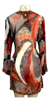 Imagem de Túnica Chiffon, Bordado Com Pedraria, Ideal Para Festas T: M