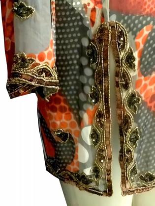 Imagem de Túnica Chiffon, Bordado Com Pedraria, Ideal Para Festas T: M