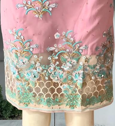 Imagem de Túnica Indiana Feminina Festa Luxo Bordada PK-2436 Peq. Defeito