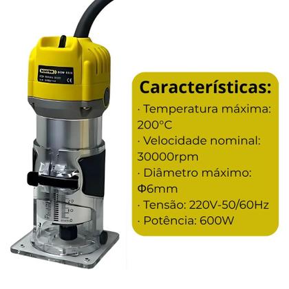 Imagem de Tupia Elétrica Laminadora Leve e Potente 600W 220V