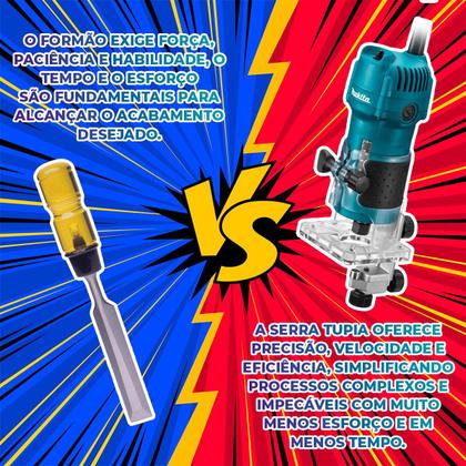 Imagem de Tupia Laminadora Elétrica Makita 3709 530W 127V ou 220V 6MM 30000Rpm S/ Maleta Para Madeira Marceneiros Profissional