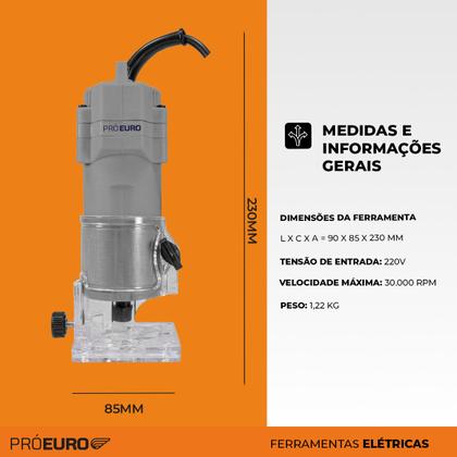 Imagem de Tupia Laminadora Elétrica PPT 450 450W 220V 30000 RPM para Madeira Pró Euro