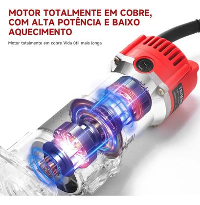 Tupia Manual Laminadora 800w 6.35mm com jogo De Fresas 15pcs