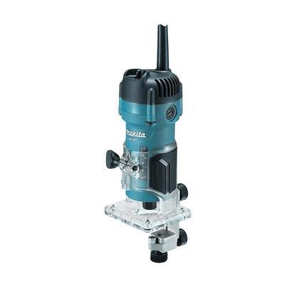 Imagem de Tupia Manual Laminadora Makita 530W, 35mil RPM, Pinça 6mm com Jogo 12 Fresas Profissional Kit Completo Marcenaria  M3700B