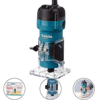 Imagem de Tupia Manual Makita 6Mm M3700B 530 Watts + Maleta 220V