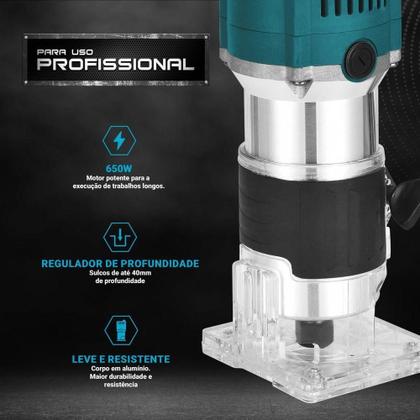 Imagem de Tupia Profissional Philco PTU01 33000RPM+Jogo De Fresa 110V