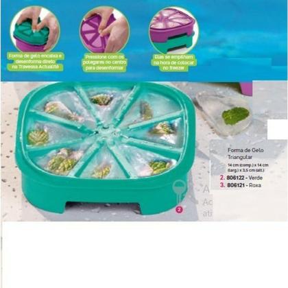 Imagem de Tupperware forma de gelo triangular verde