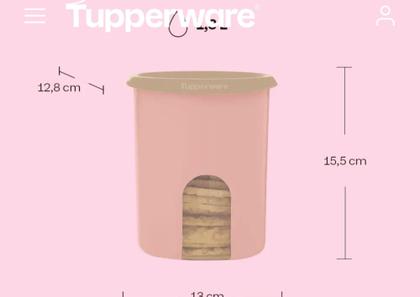 Imagem de Tupperware kit potes mantimentos instantânea mágica com visor 4 peças original rosa chá