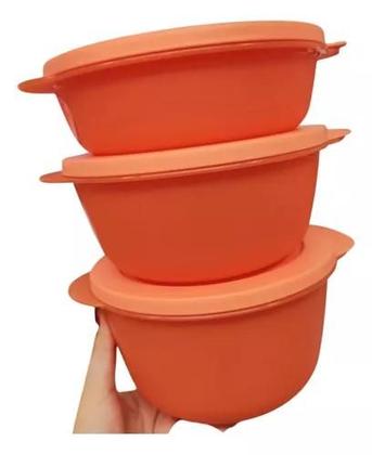 Imagem de Tupperware Pda/Bea Tigela Cristalwave Com 3 Peças Laranja.