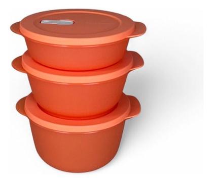 Imagem de Tupperware Pda/Bea Tigela Cristalwave Com 3 Peças Laranja.