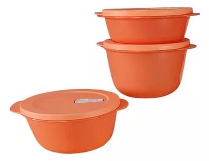 Imagem de Tupperware Pda/Bea Tigela Cristalwave Com 3 Peças Laranja.