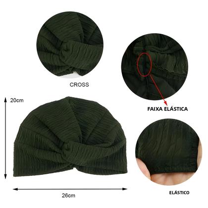 Imagem de Turbante Feminino Com Pregas E Nó, Boné Elástico Para Quimioterapia, Hijab, Touca, Chapéu