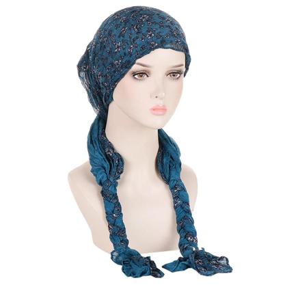 Imagem de Turbante Hijab Feminino Pré-Amarrado Com Cauda Longa, Lenço De Cabeça, Touca Elástica Para