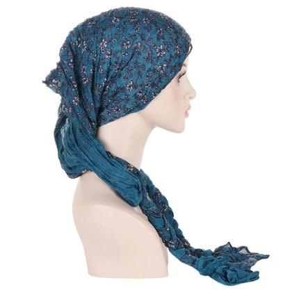 Imagem de Turbante Hijab Feminino Pré-Amarrado Com Cauda Longa, Lenço De Cabeça, Touca Elástica Para