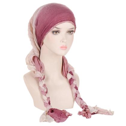 Imagem de Turbante Hijab Feminino Pré-Amarrado Com Cauda Longa, Lenço De Cabeça, Touca Elástica Para