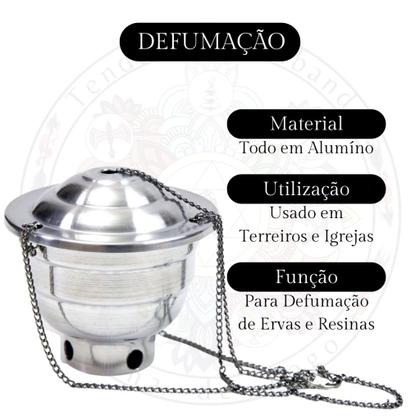 Imagem de Turibulo Incensário Defumador em Alumínio