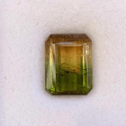 Imagem de Turmalina Bicolor Amarelada Baguete Retangular 11,44ct